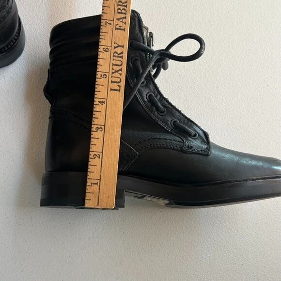 Belstaff Boots Women's Size 6.5 37 Pettra Boot In Black Leather Combat - Picture 8 of 16